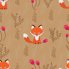 Fox sitting on the field.