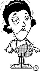 Sad Cartoon Black Tennis Player