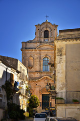 Fototapeta na wymiar Scicli is one of the symbolic cities of Italian baroque, along with other 7 Val di Noto‘s villages