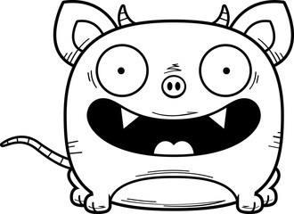 Cartoon Chupacabra Smiling