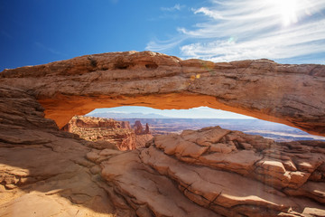 Fototapeta na wymiar Spectacular viwe to Mesa arch in Canyonlands National park in Utah, USA