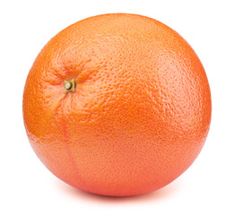 Perfectly retouched whole orange grapefruit fruit isolated on the white background with clipping path. One of the best isolated orange grapefruits that you have seen.