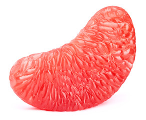 Grapefruit fruit pulp flesh slice isolated on the white background with clipping path. One of the...