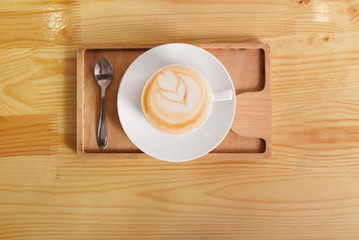 Coffee house counter background with coffe cup