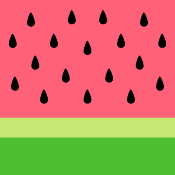 Watermelon vector background. Summer watermelon simple graphic background for banner, card or poster.