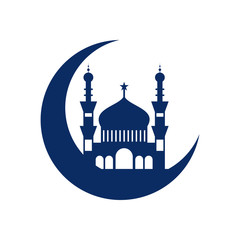 Crescent Mosque Islamic Illustration Design