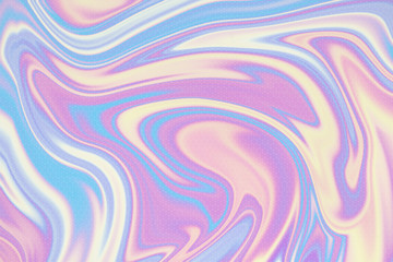 Holographic iridescent surface wrinkled foil pastel. Real Hologram Background of wrinkled abstract foil 80s texture with multiple colors.