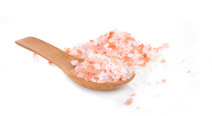 Fototapeta na wymiar Pink salt in spoon