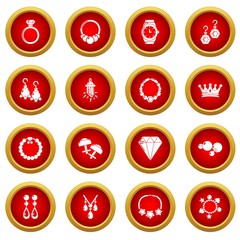 Jewelry shop icons set. Simple illustration of 16 jewelry shop vector icons for web