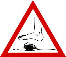 vector illustration, warning sea urchin/sea hedgehogs