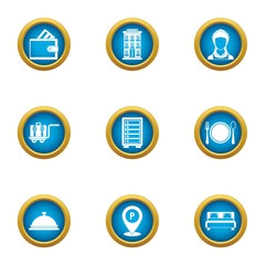 Cash benefit icons set. Flat set of 9 cash benefit vector icons for web isolated on white background