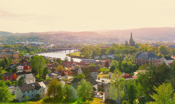Trondheim at sunset