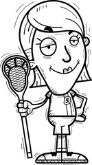 Confident Cartoon Lacrosse Player