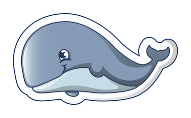 Smiley whale icon. Cartoon of smiley whale vector icon for web design isolated on white background