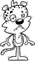 Sad Cartoon Female Leopard