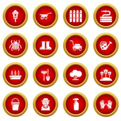 Gardener icons set. Simple illustration of 16 gardener vector icons for web