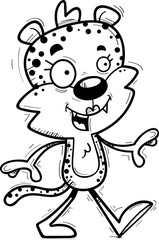 Cartoon Female Leopard Walking