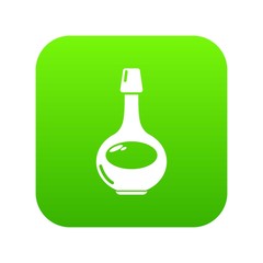 Cognac icon green vector isolated on white background