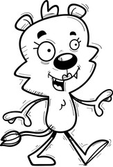 Cartoon Female Lion Walking