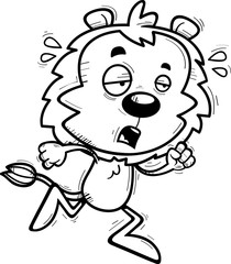 Exhausted Cartoon Male Lion