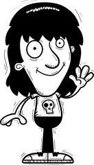 Cartoon Metalhead Waving