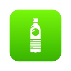 Water bottle icon green vector isolated on white background