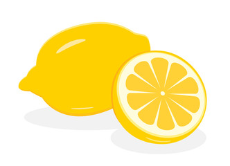 Lemon fruit icon. Isolated fruits and vegetables. vector