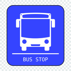 Bus stop sign, vector