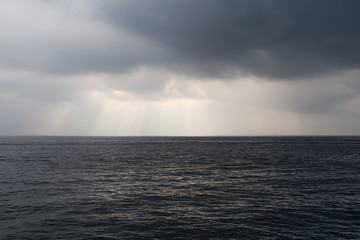 Image of  storm clouds and sea.