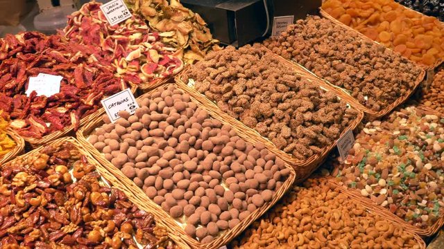 Assorted salty snacks at Jerusalem Mahane Yehuda market