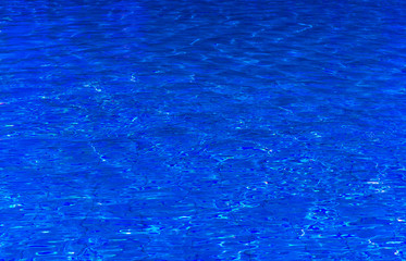Blue water in the pool view from above