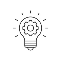 Light bulb and cog inside