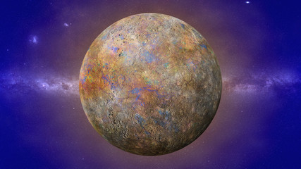 Naklejka premium planet Mercury, the smallest and innermost planet in the Solar System