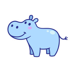 Cute cartoon hippo