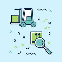 Vector set of icons, infographics on logistics