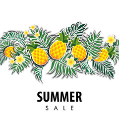 Summer sale background vector illustration sale off template