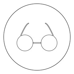 Glasses icon black color in circle
