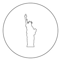 Statue Of Liberty icon black color in circle