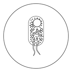 Bacteria icon black color in circle