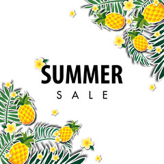 Summer sale background vector illustration sale off template