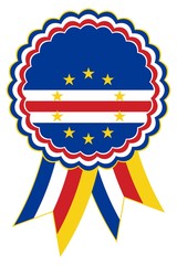 Kap Verde Emblem vektor in den originalen Nationalfarben Weiß, Blau, Rot und Gelb.