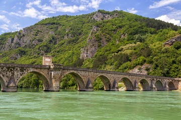 Fototapeta na wymiar Ottoman Mehmed Pasha Sokolovic stone bridge