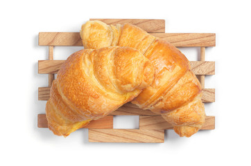 Two fresh croissants
