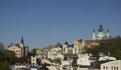Fototapeta na wymiar Panorama of the city of Kiev from the castle mountain.