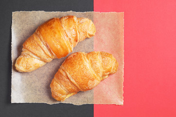 Two fresh croissants