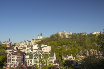 Fototapeta na wymiar Panorama of the city of Kiev from the castle mountain.