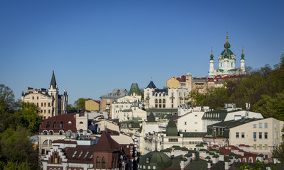 Obraz premium Panorama of the city of Kiev from the castle mountain.