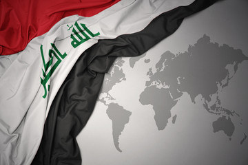 waving colorful national flag of iraq.