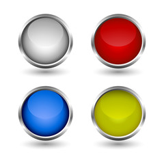 web buttons colorful design set