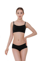 Fototapeta premium brunetka kobieta z doskonałym sportowym ciałem